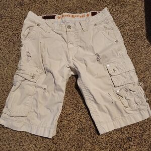 Rock Revival Light Tan Cargo Shorts